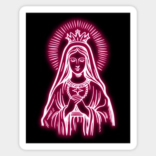 Light Pink Neon Virgin Mary Sticker